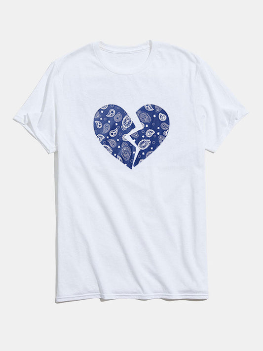 Heart Broken Graphic Cotton T-Shirts
