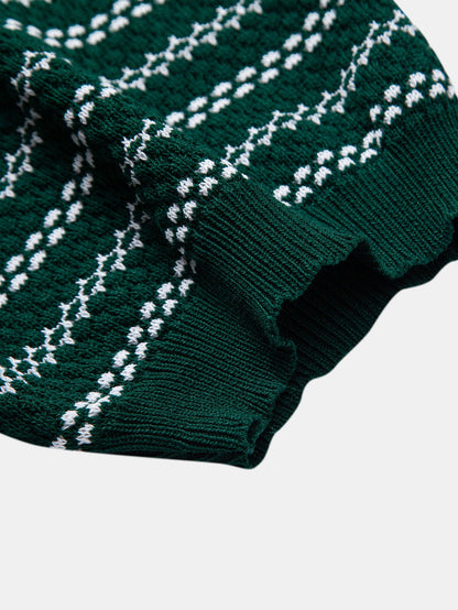 Stripe Knitted Polo Shirt