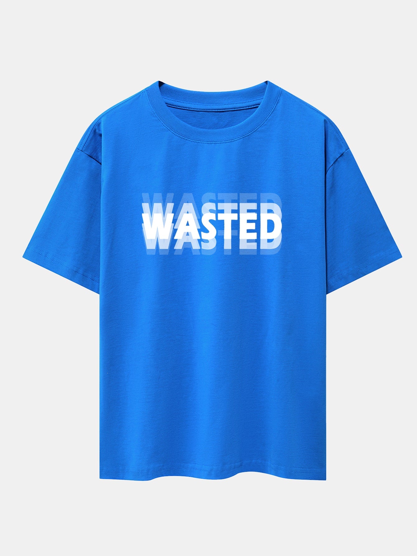 Wasted Print Drop Shoulder Oversize T-Shirt