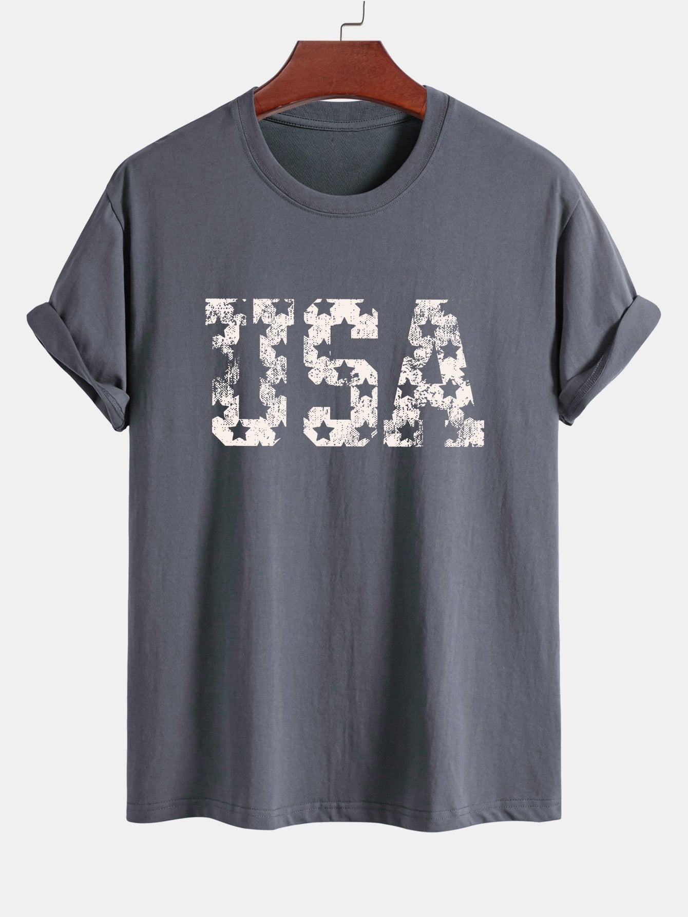 Regular Fit USA Print Cotton T-Shirt