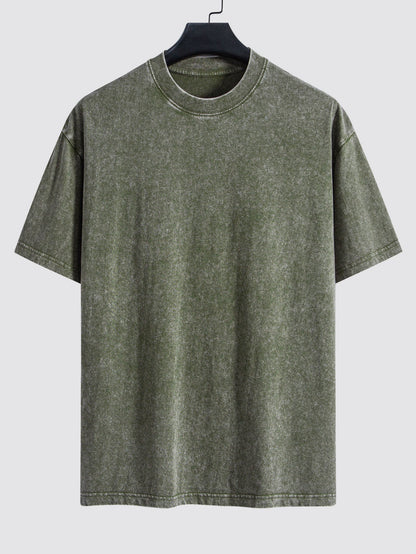 3 Pieces Washed Distressed Drop Shoulder T-Shirt