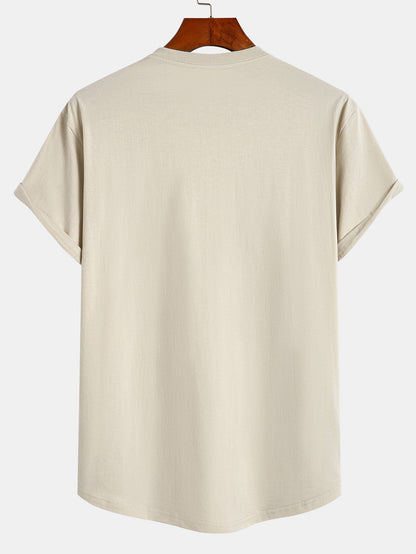 3 Pieces Basic Cotton Arc Hem T-Shirts