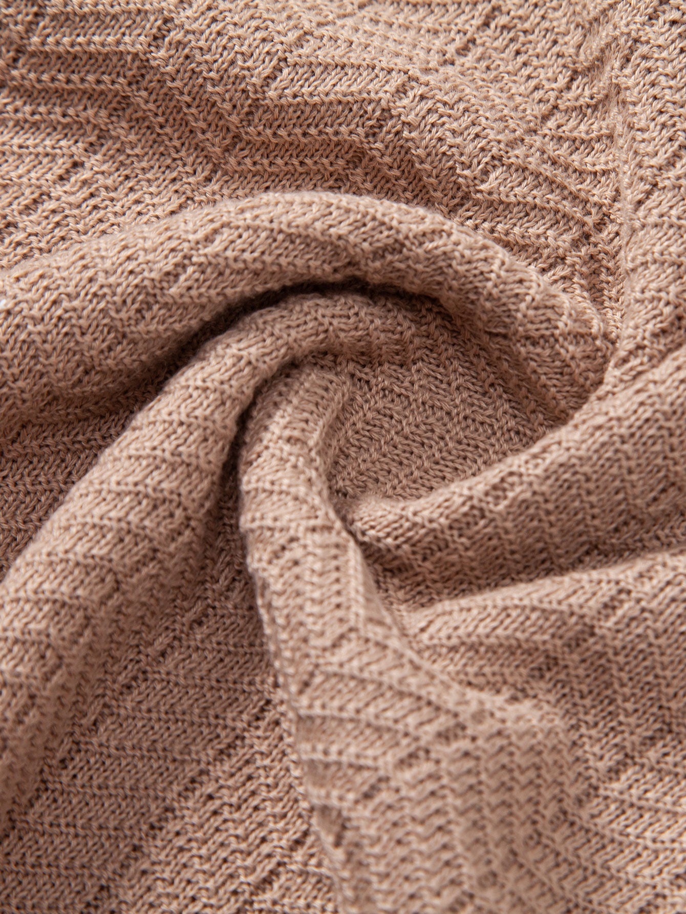 Textured Knitted V Neck T-Shirt