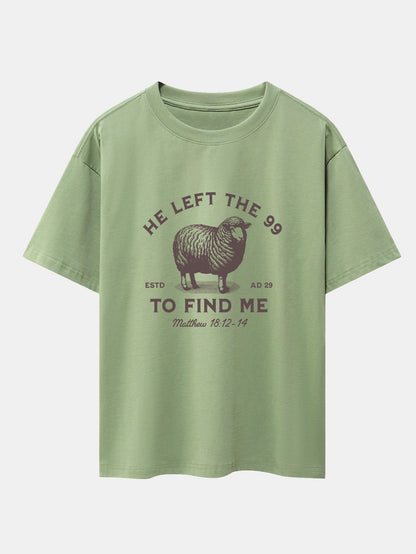The Lost Lamb Print Drop Shoulder Oversize T-Shirt