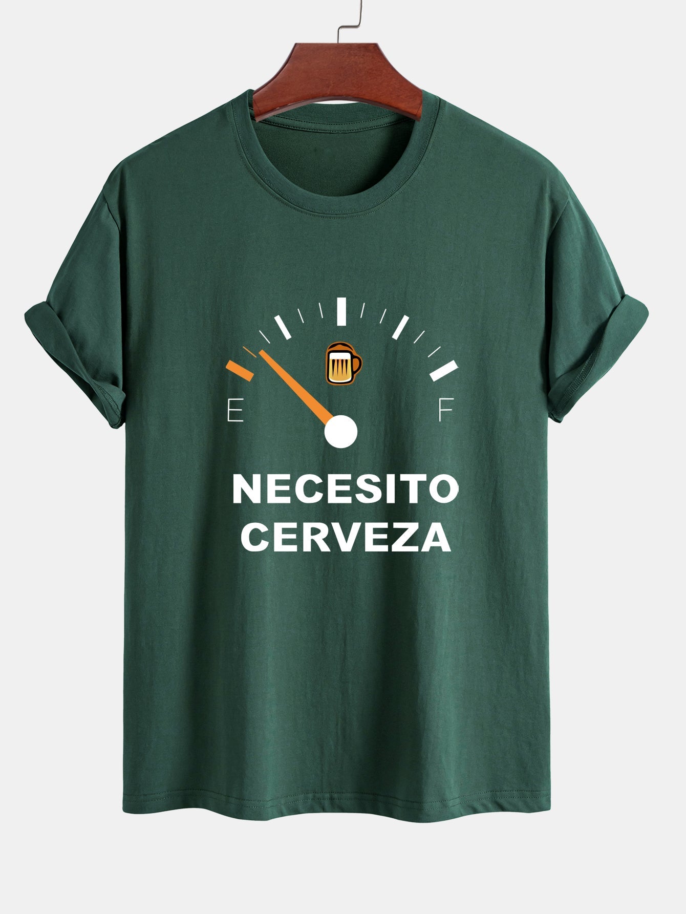Regular Fit I Need Beer Print Cotton T-Shirt