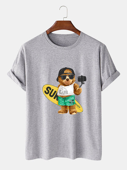 Surf Bear Print T-Shirt