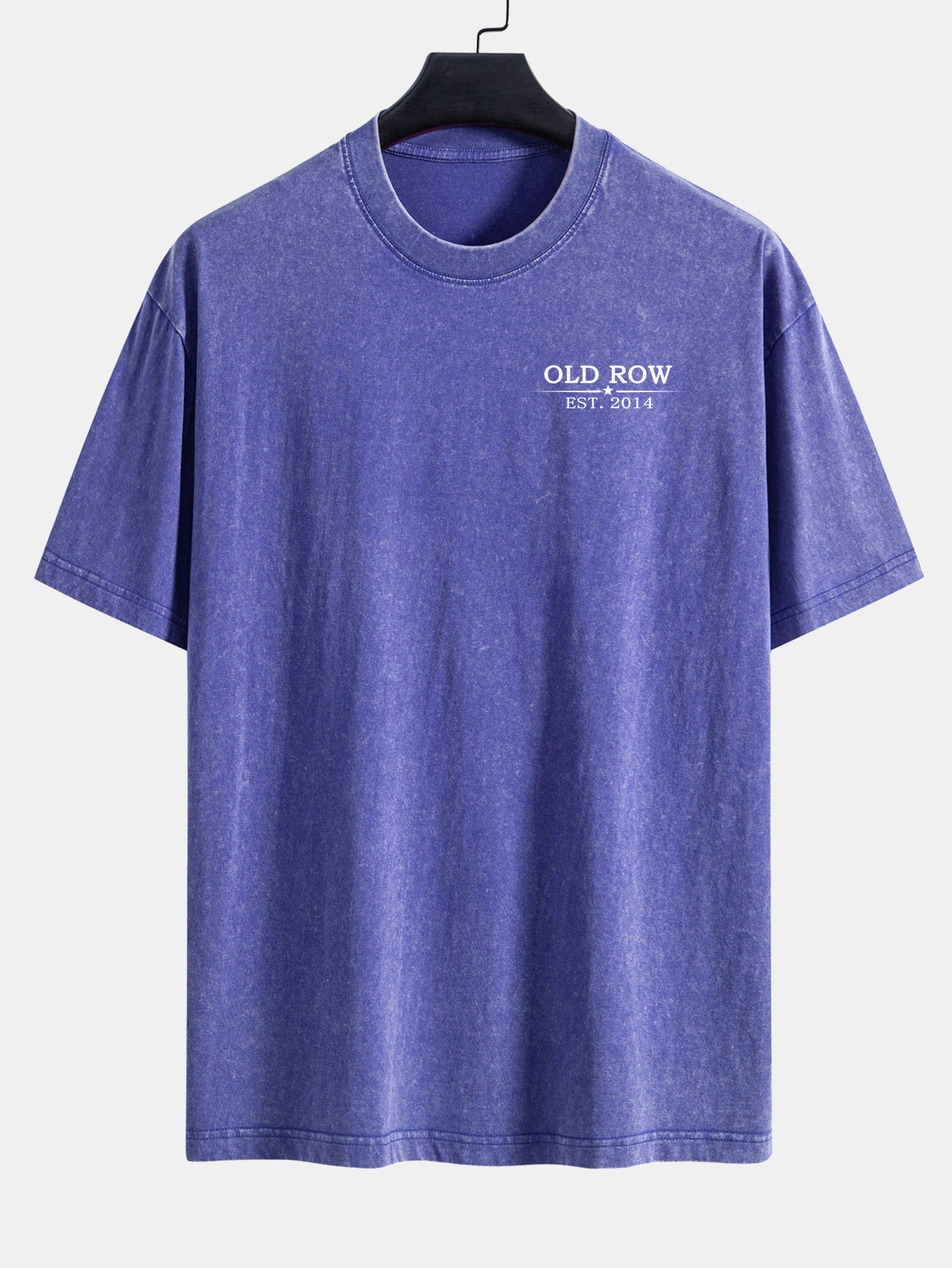 USA Old Row Beer Print Washed Distressed Drop Shoulder T-Shirt