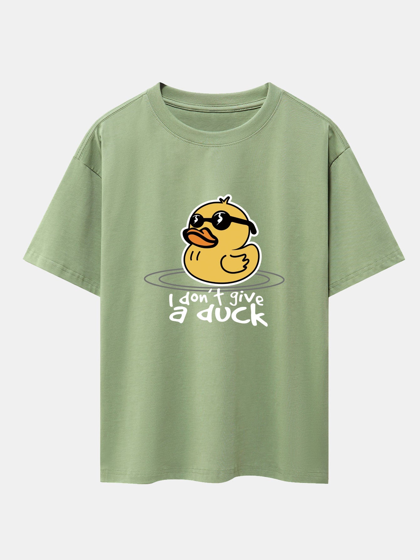 Yellow Duck With Sunglasses Print Drop Shoulder Oversize T-Shirt