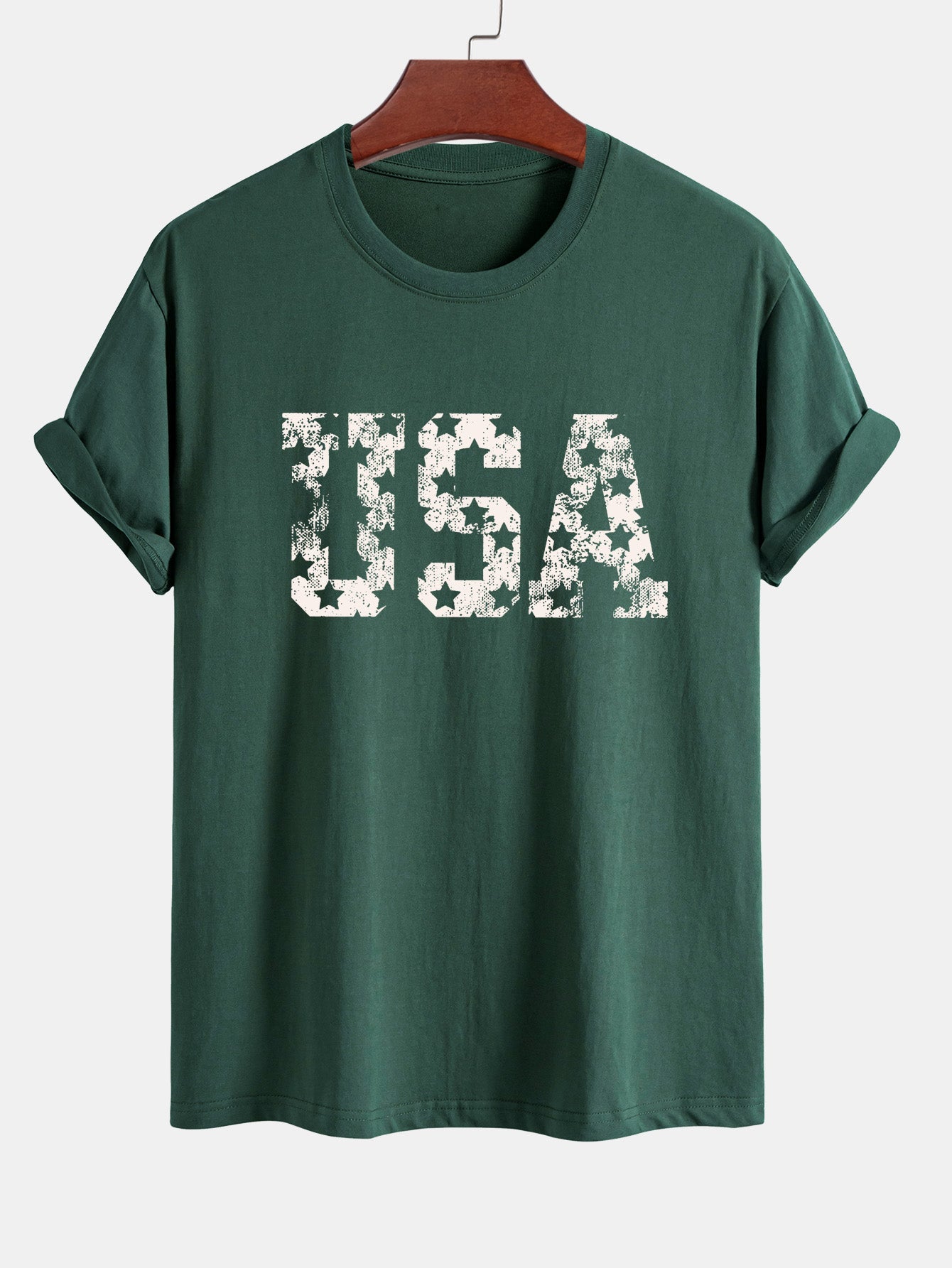Regular Fit USA Print Cotton T-Shirt