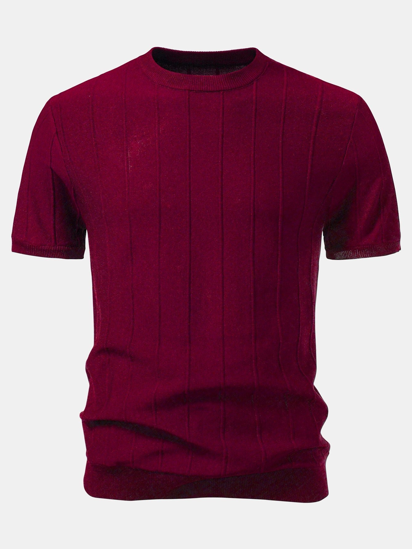 Striped Jacquard Crew Neck Sweater Knitted T-Shirt