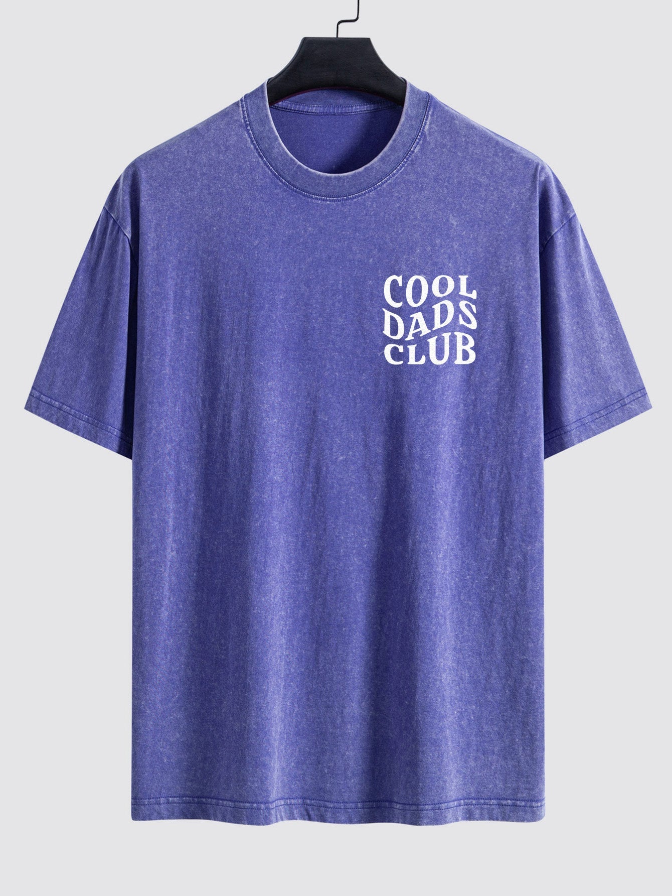 Cool Dads Club Print Washed Distressed Drop Shoulder T-Shirt