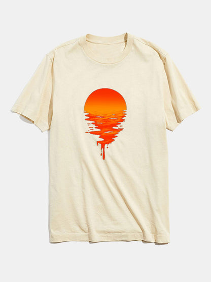 Sunset Graphic Cotton T-Shirts