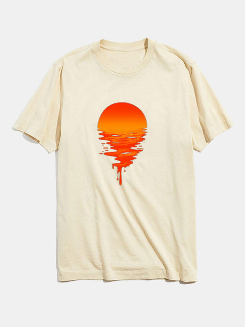 Sunset Graphic Cotton T-Shirts