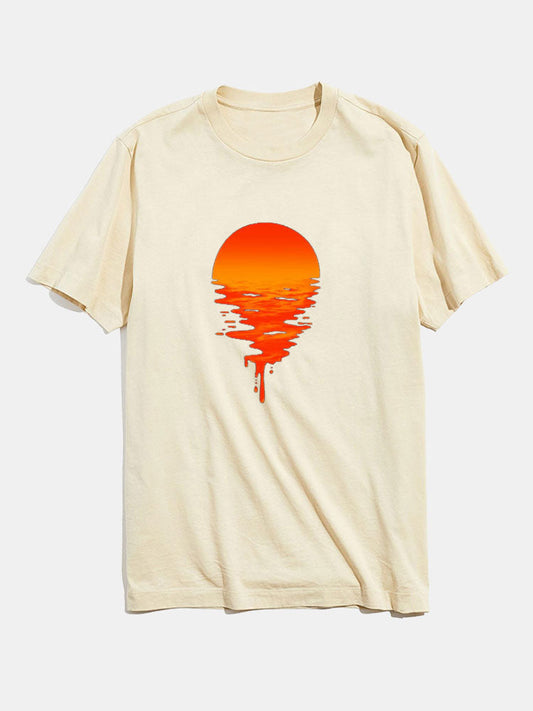 Sunset Graphic Cotton T-Shirts