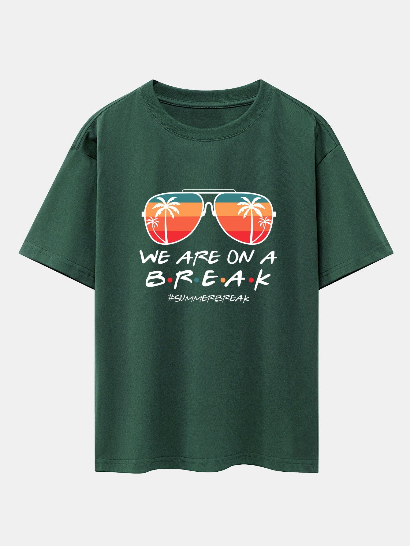 Sunglasses Palm Tree Print Drop Shoulder Oversize T-Shirt