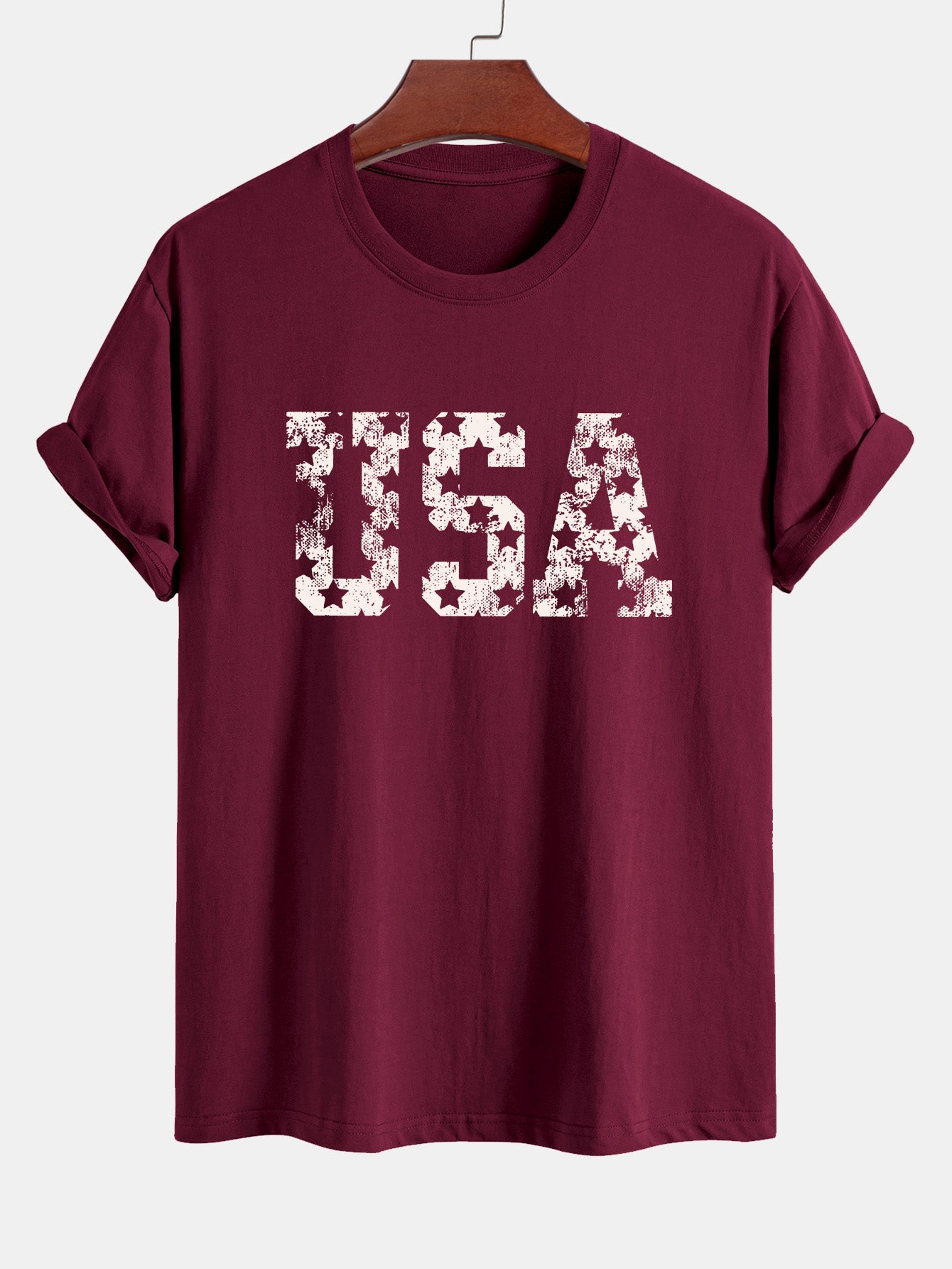 Regular Fit USA Print Cotton T-Shirt