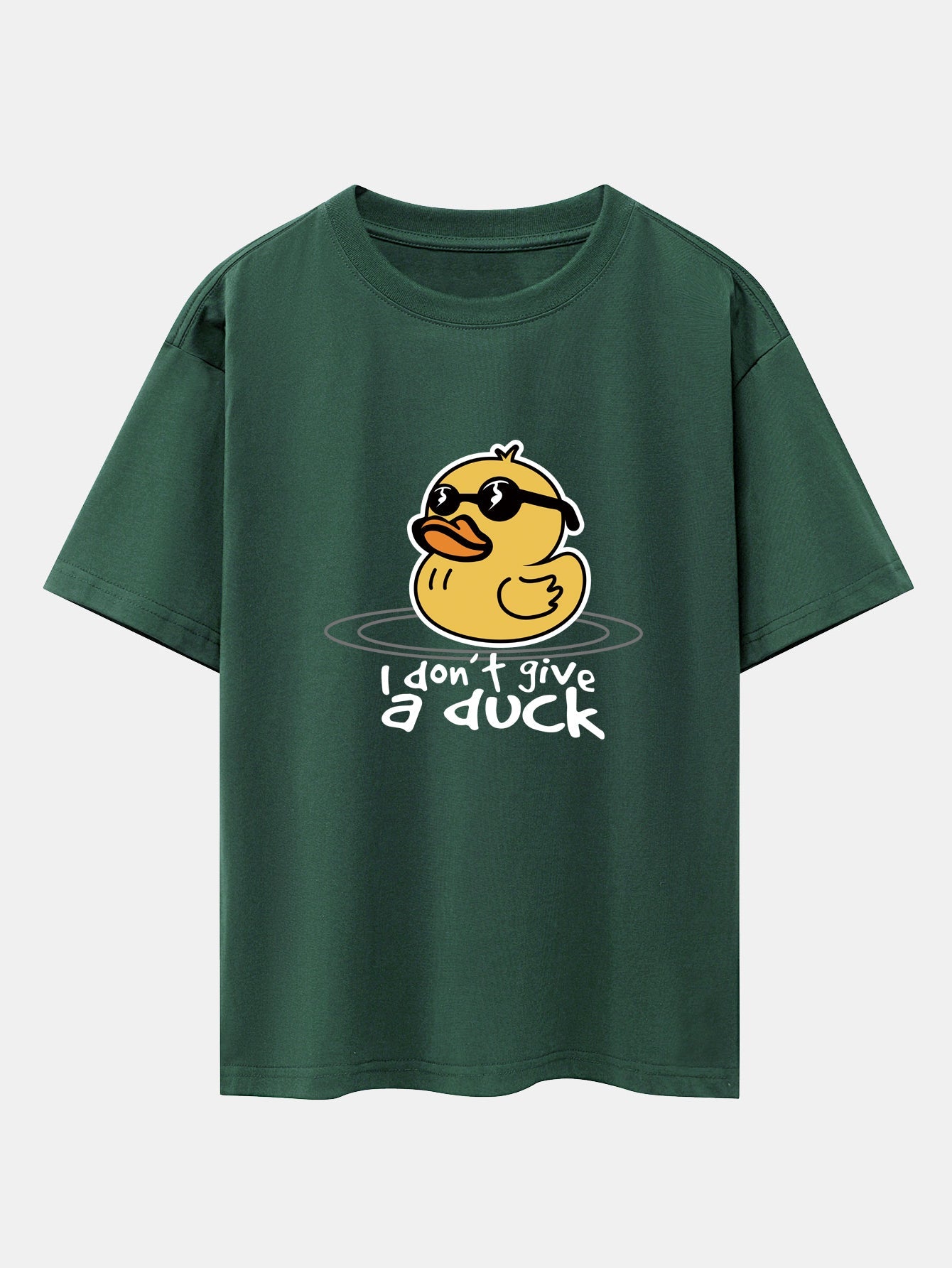 Yellow Duck With Sunglasses Print Drop Shoulder Oversize T-Shirt