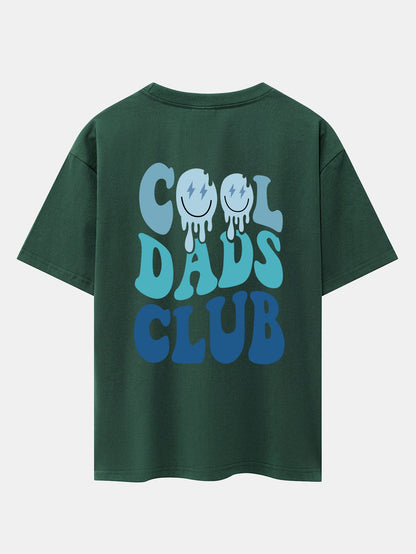 Cool Dads Club Back Print Drop Shoulder Oversize T-Shirt