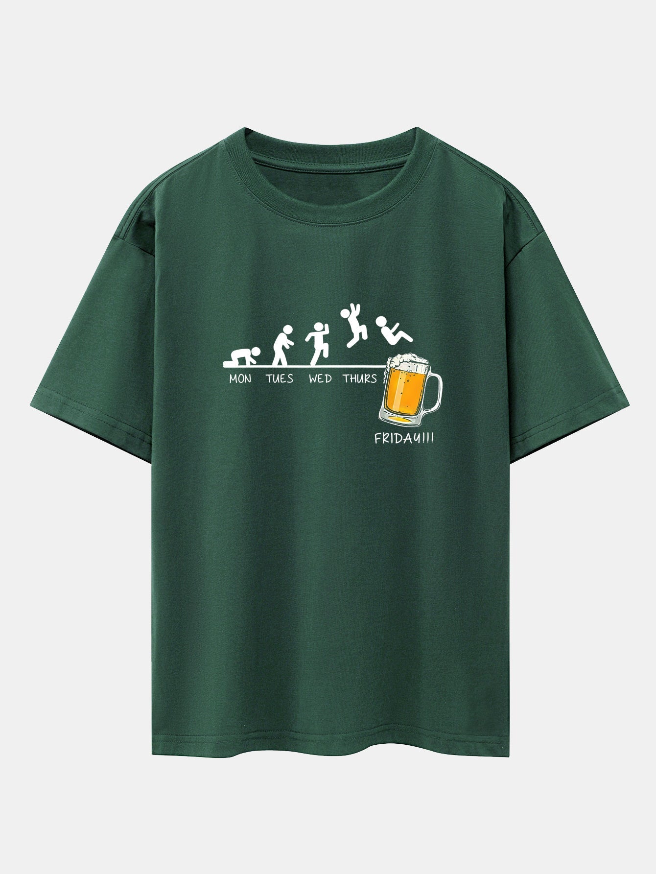 Beer Weekly Evolution Print Drop Shoulder Oversize T-Shirt