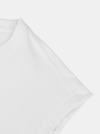3 Pieces Relax Fit Cotton Drop Shoulder Sleeveless T-Shirts