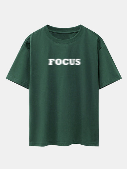 Vague Focus Print Drop Shoulder Oversize T-Shirt