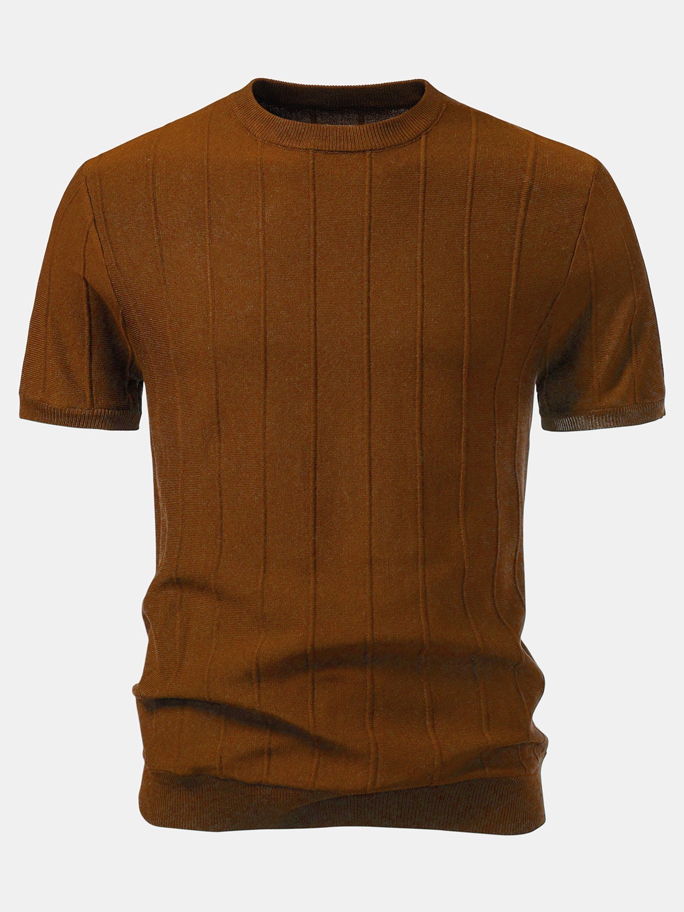Striped Jacquard Crew Neck Sweater Knitted T-Shirt