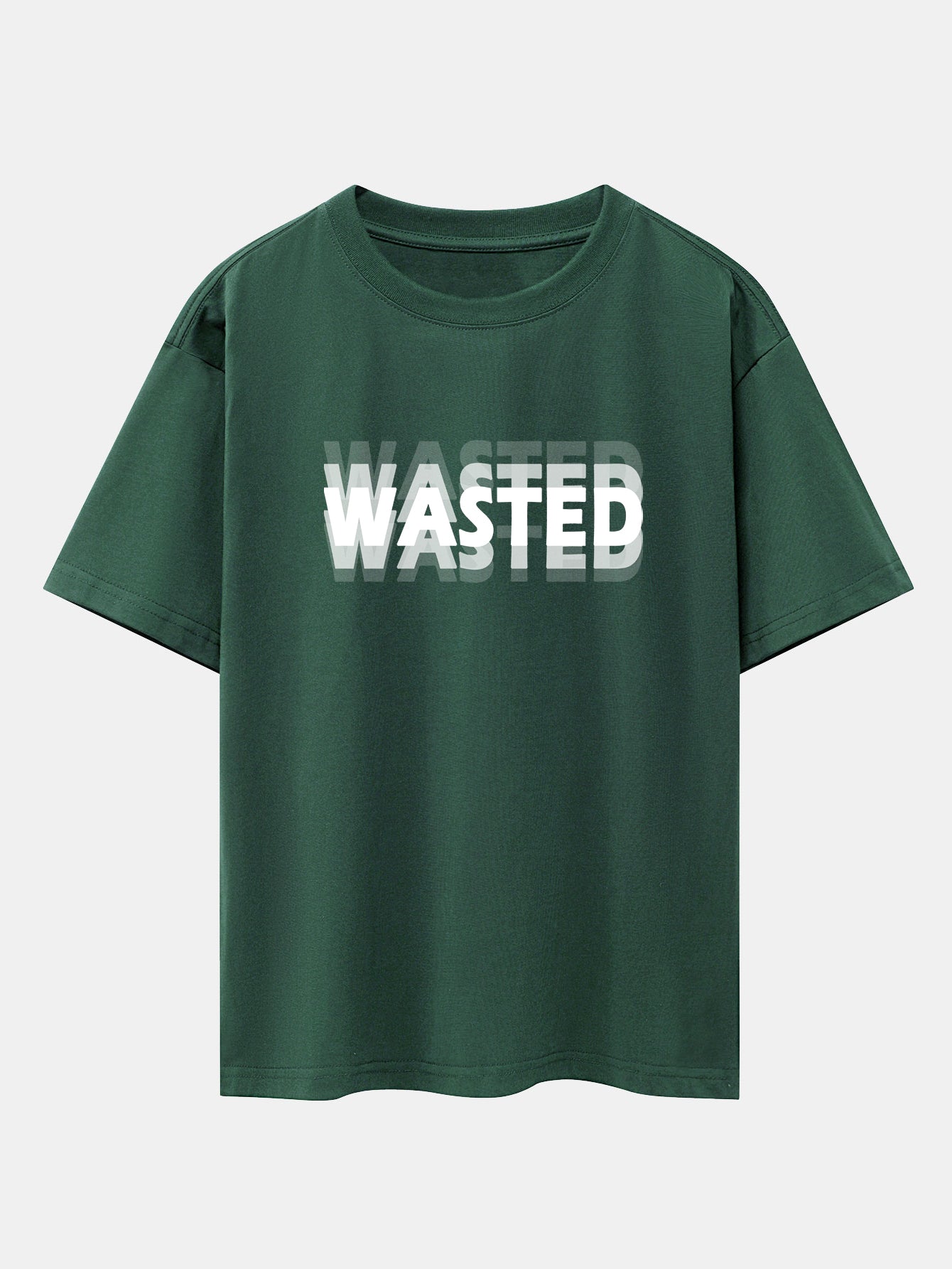 Wasted Print Drop Shoulder Oversize T-Shirt