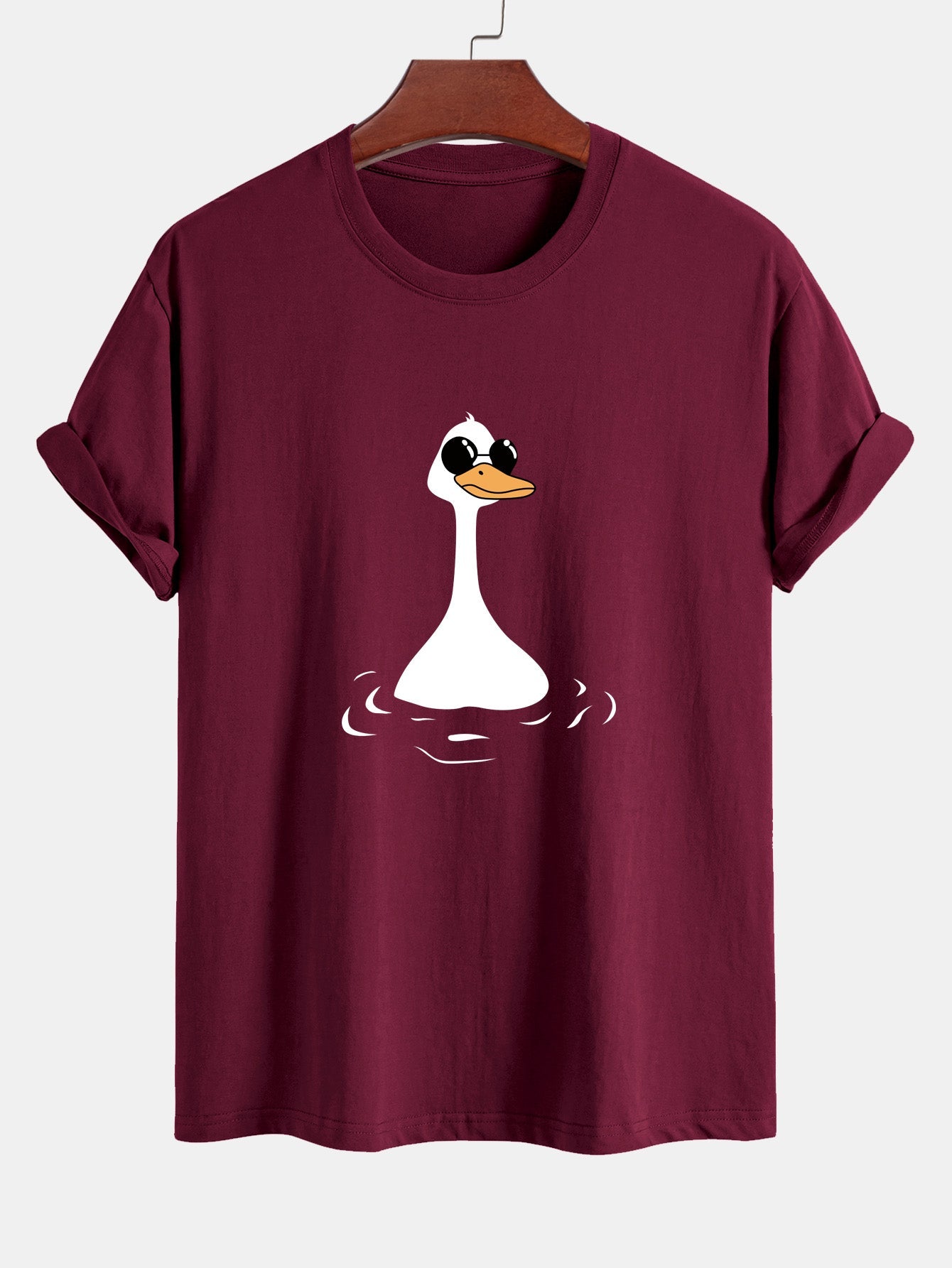 Regular Fit Sunglasses Goose Print Cotton T-Shirt