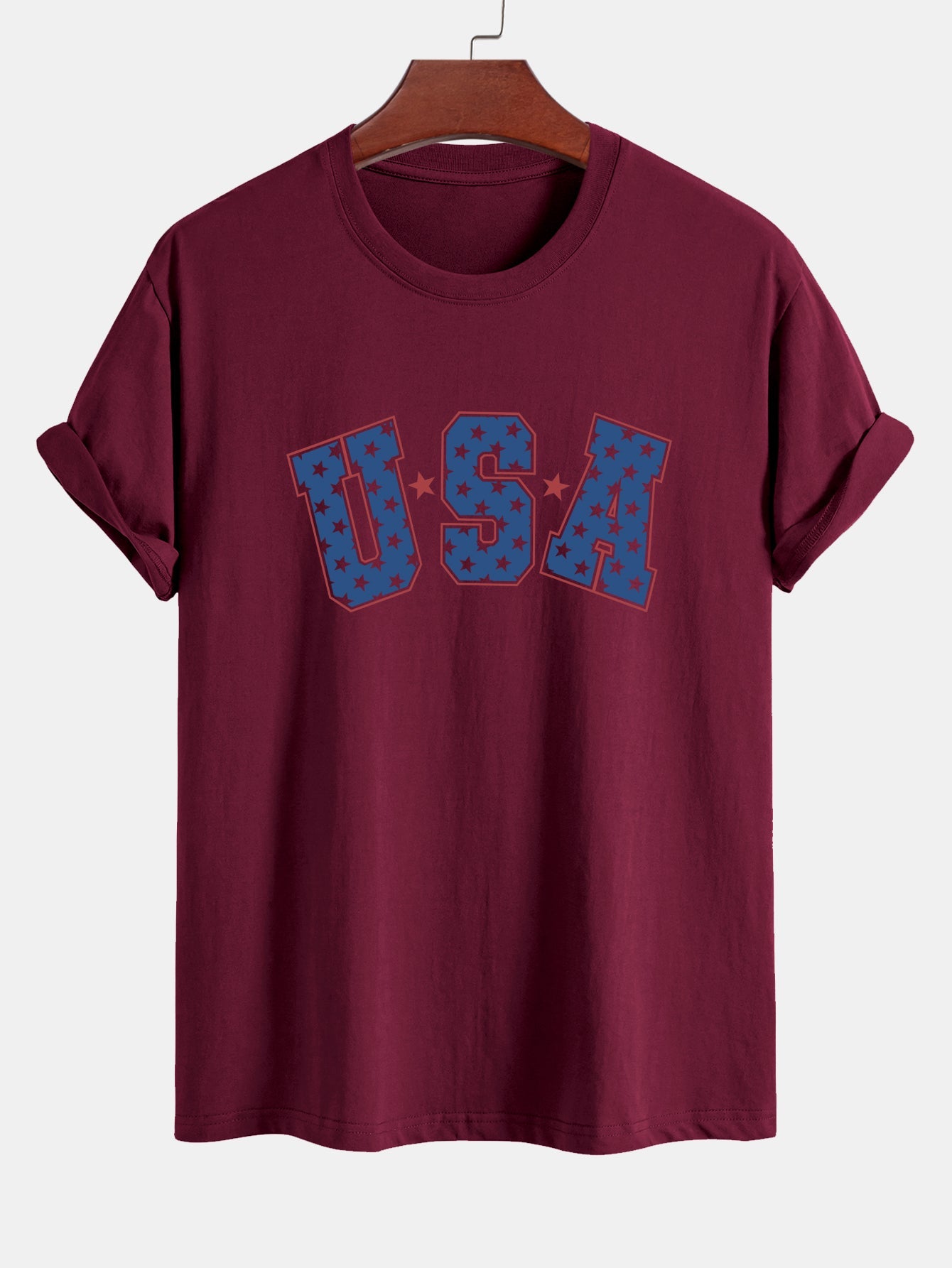 Regular Fit USA Print Cotton T-Shirt