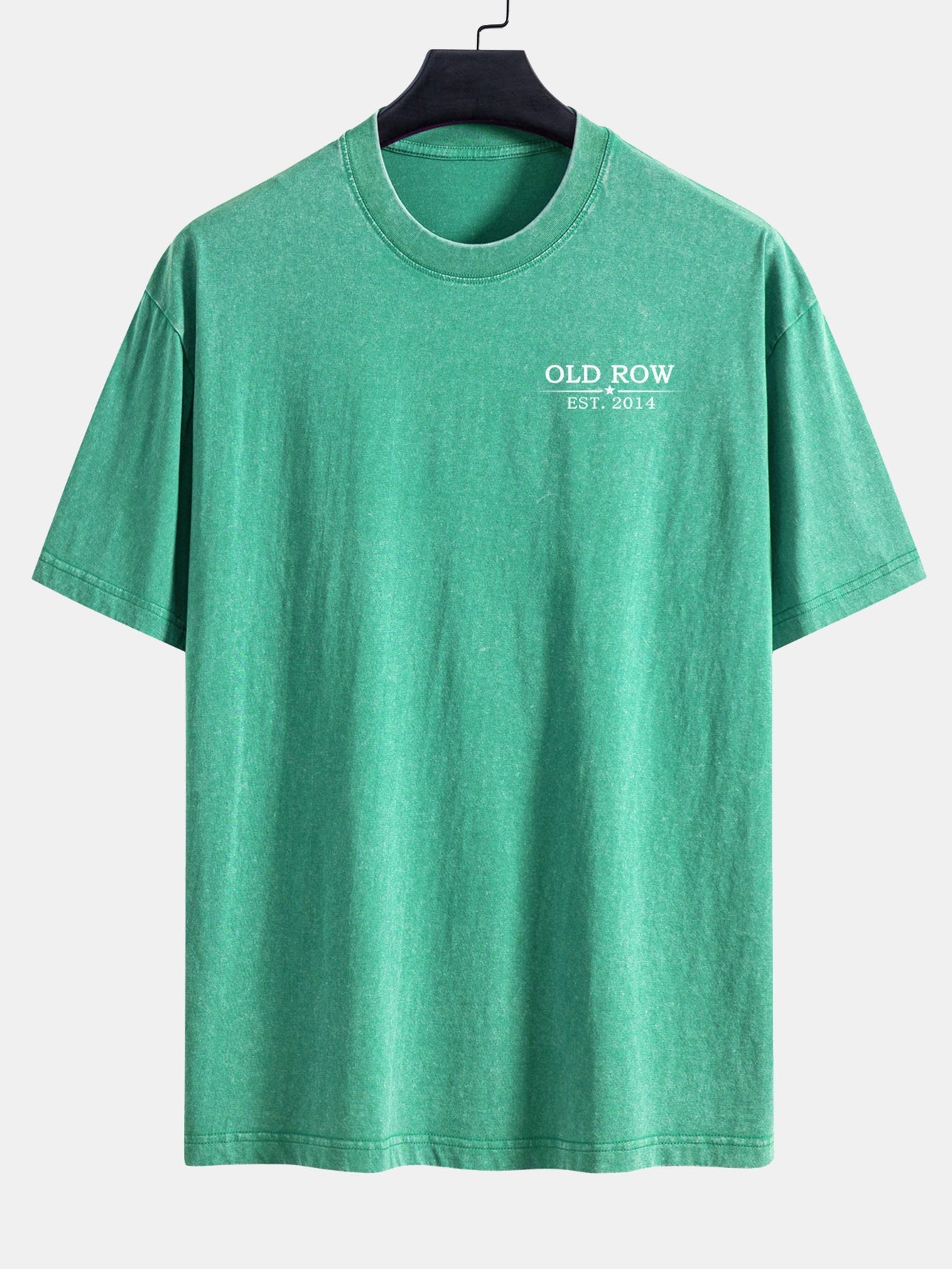USA Old Row Beer Print Washed Distressed Drop Shoulder T-Shirt