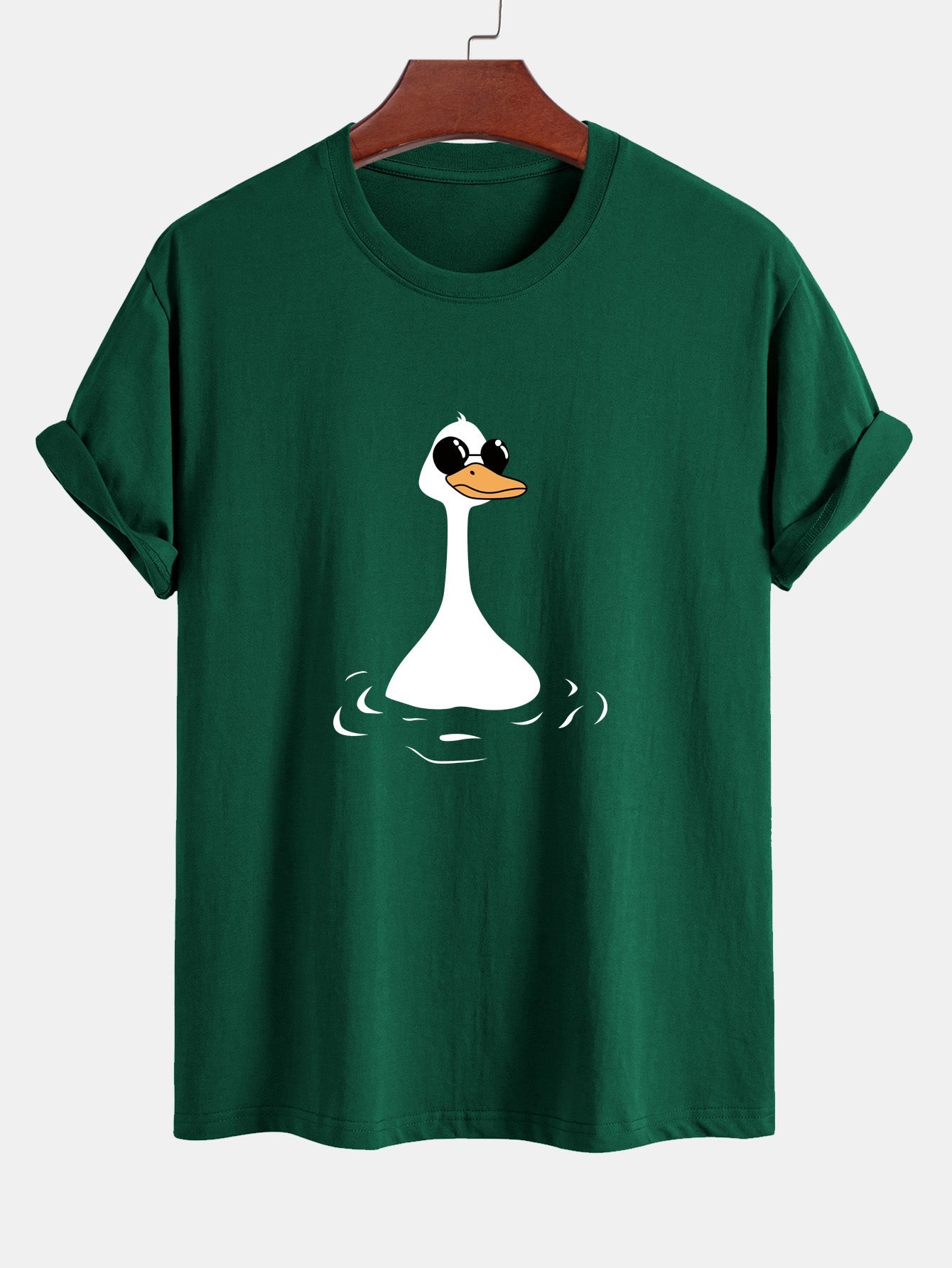 Regular Fit Sunglasses Goose Print Cotton T-Shirt