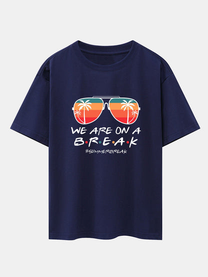 Sunglasses Palm Tree Print Drop Shoulder Oversize T-Shirt