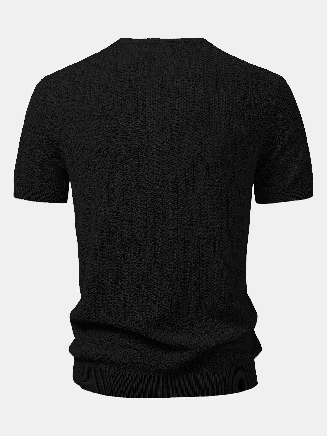 Textured Knitted V Neck T-Shirt