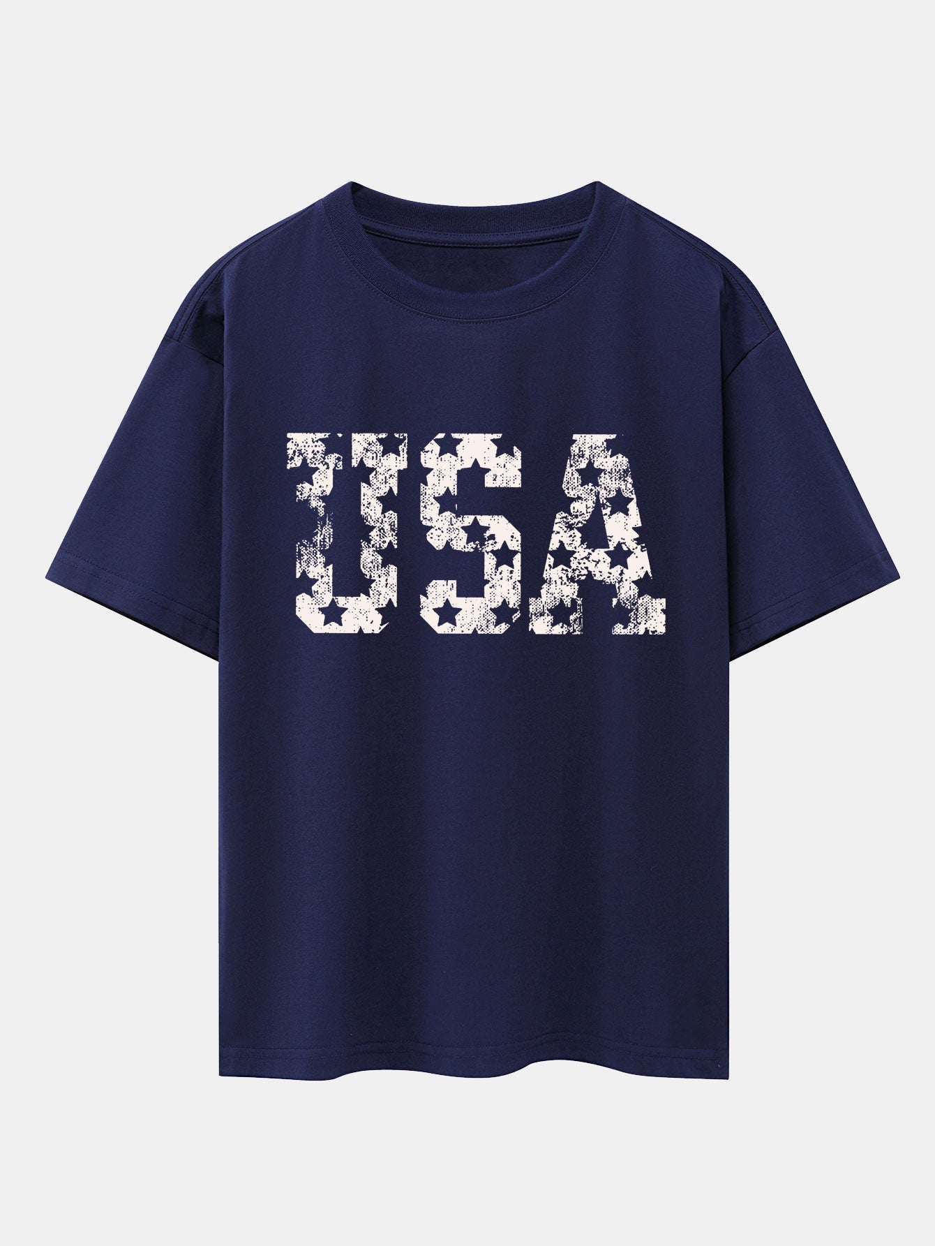 USA Print Drop Shoulder Oversize T-Shirt