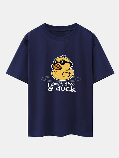 Yellow Duck With Sunglasses Print Drop Shoulder Oversize T-Shirt