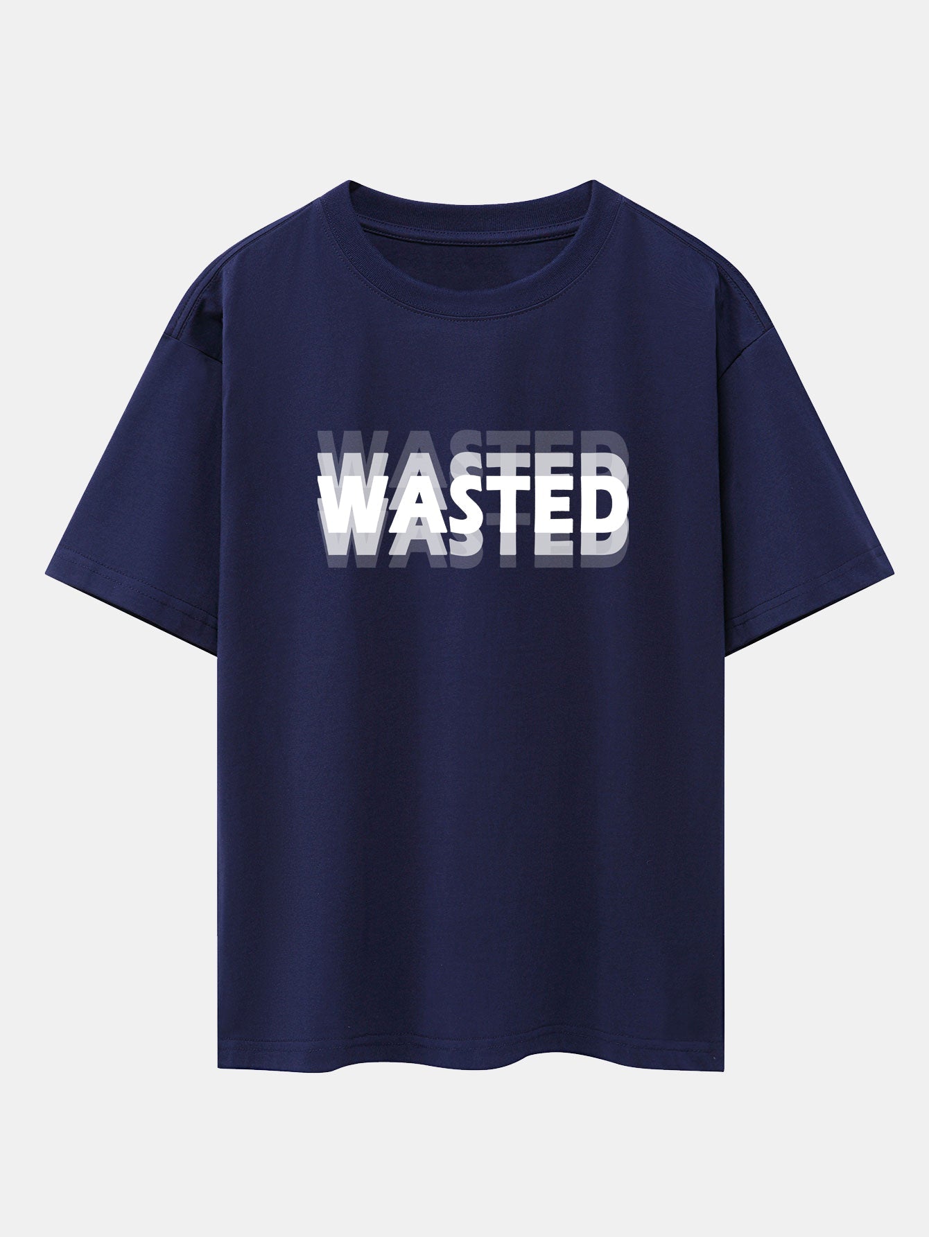 Wasted Print Drop Shoulder Oversize T-Shirt