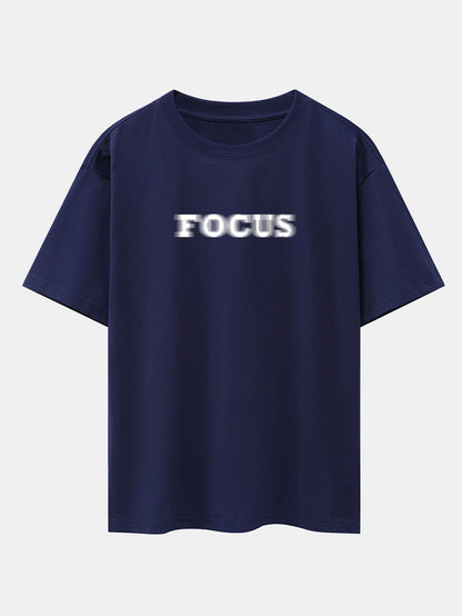 Vague Focus Print Drop Shoulder Oversize T-Shirt
