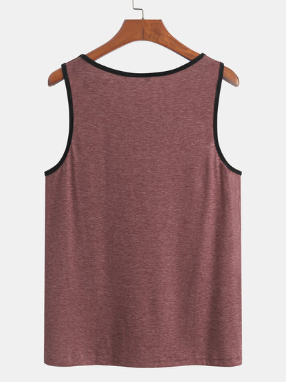 Tank Top With Wave Pattern Pocket