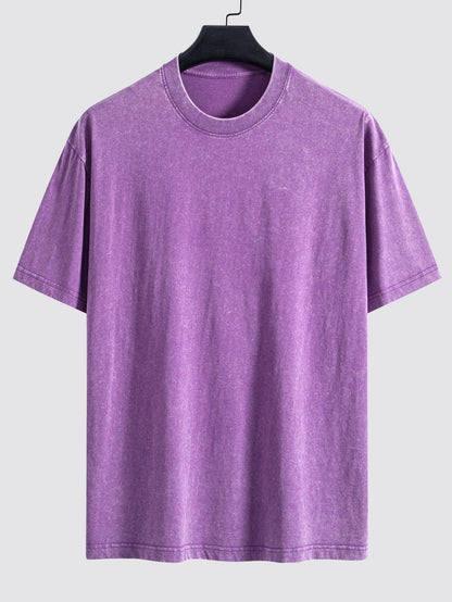 3 Pieces Washed Distressed Drop Shoulder T-Shirt