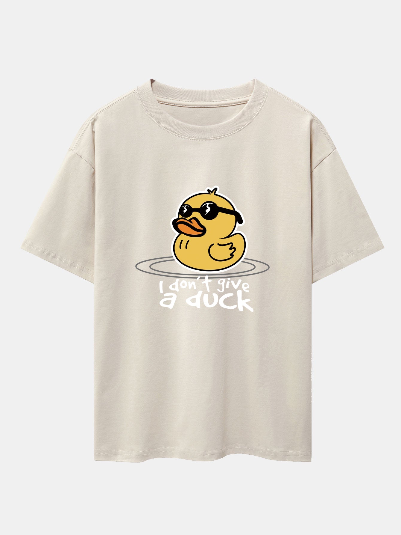 Yellow Duck With Sunglasses Print Drop Shoulder Oversize T-Shirt