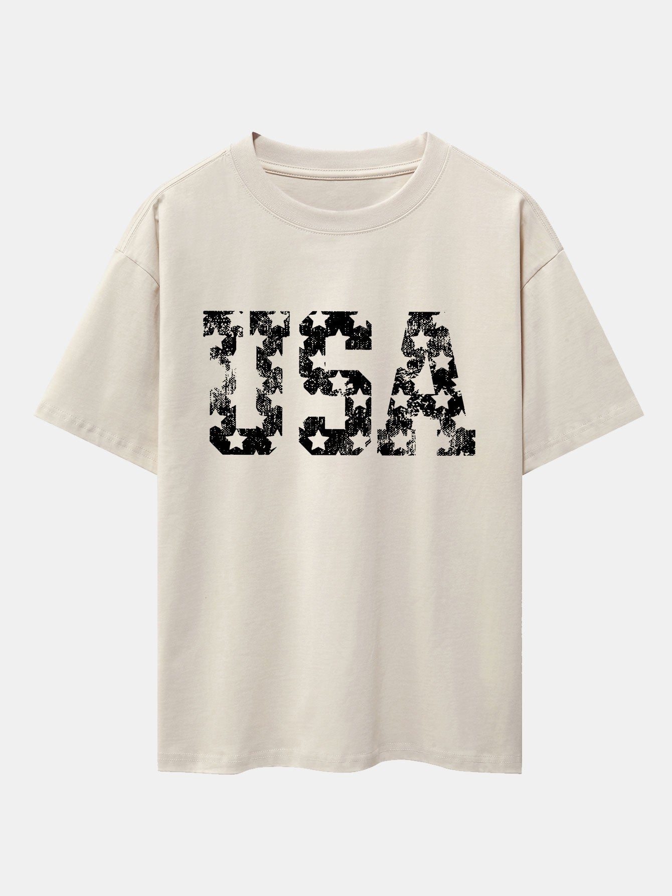 USA Print Drop Shoulder Oversize T-Shirt