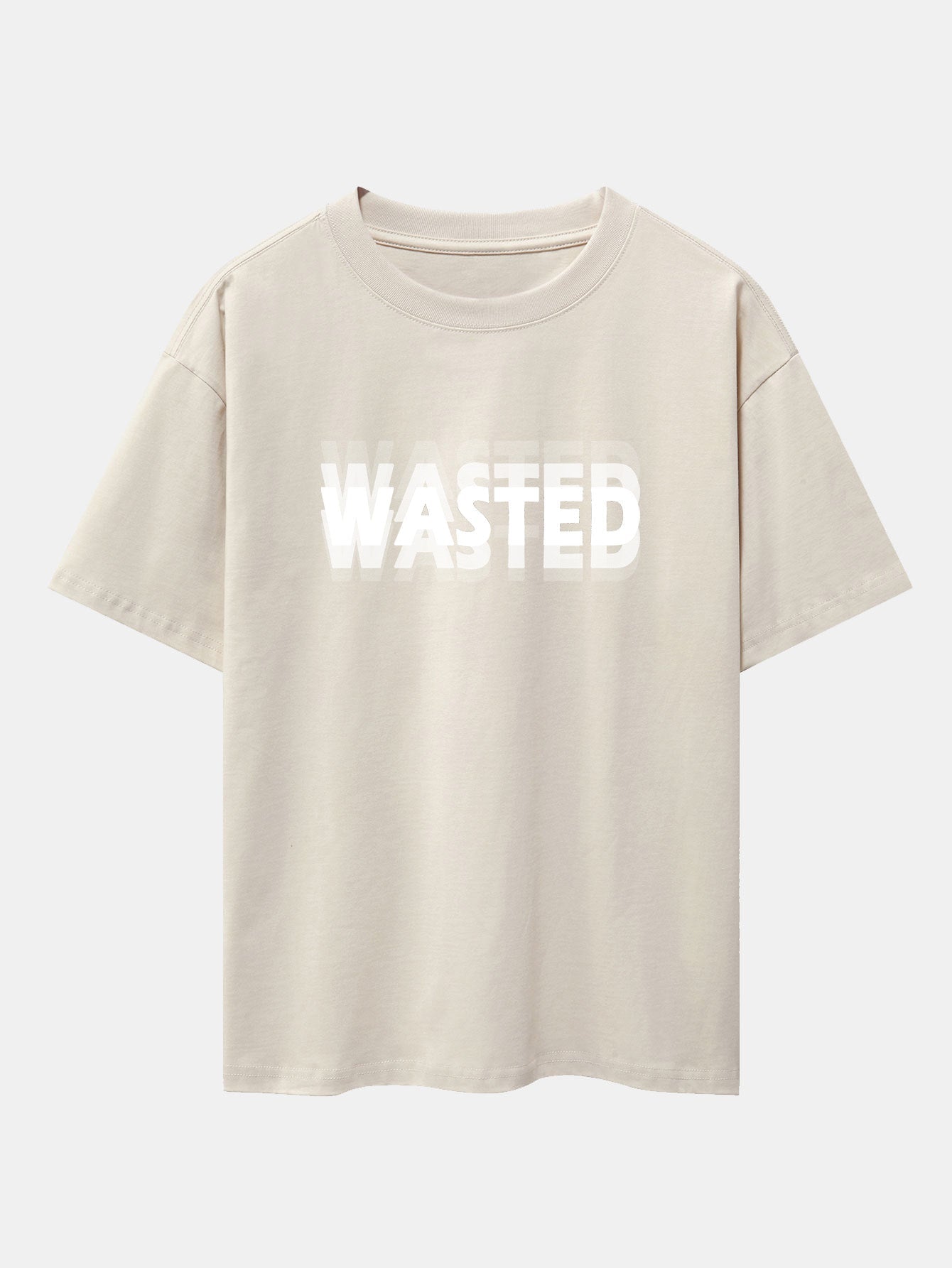 Wasted Print Drop Shoulder Oversize T-Shirt