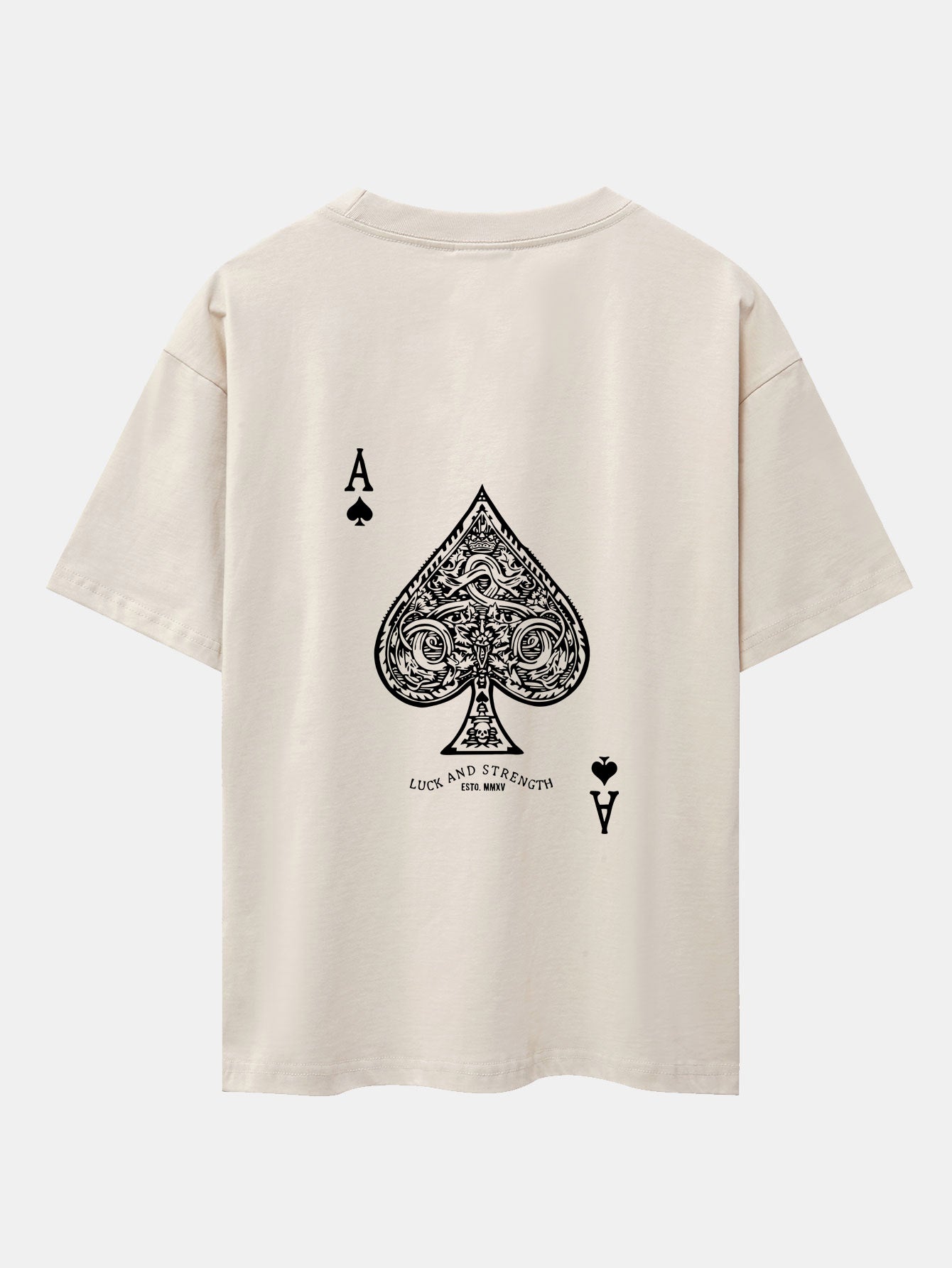 Ace Of Spades Print Drop Shoulder Oversize T-Shirt