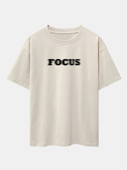 Vague Focus Print Drop Shoulder Oversize T-Shirt