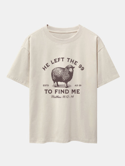 The Lost Lamb Print Drop Shoulder Oversize T-Shirt