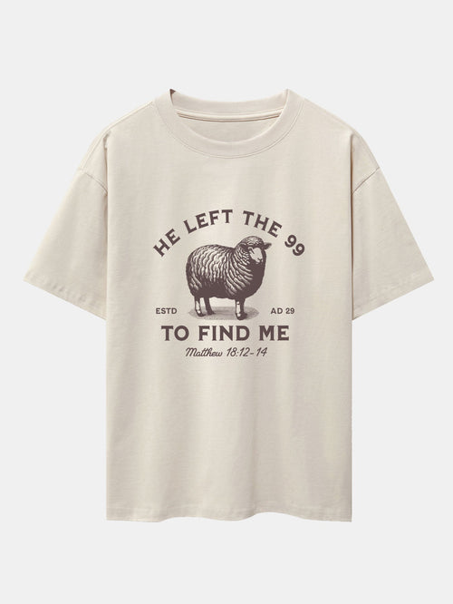 The Lost Lamb Print Drop Shoulder Oversize T-Shirt