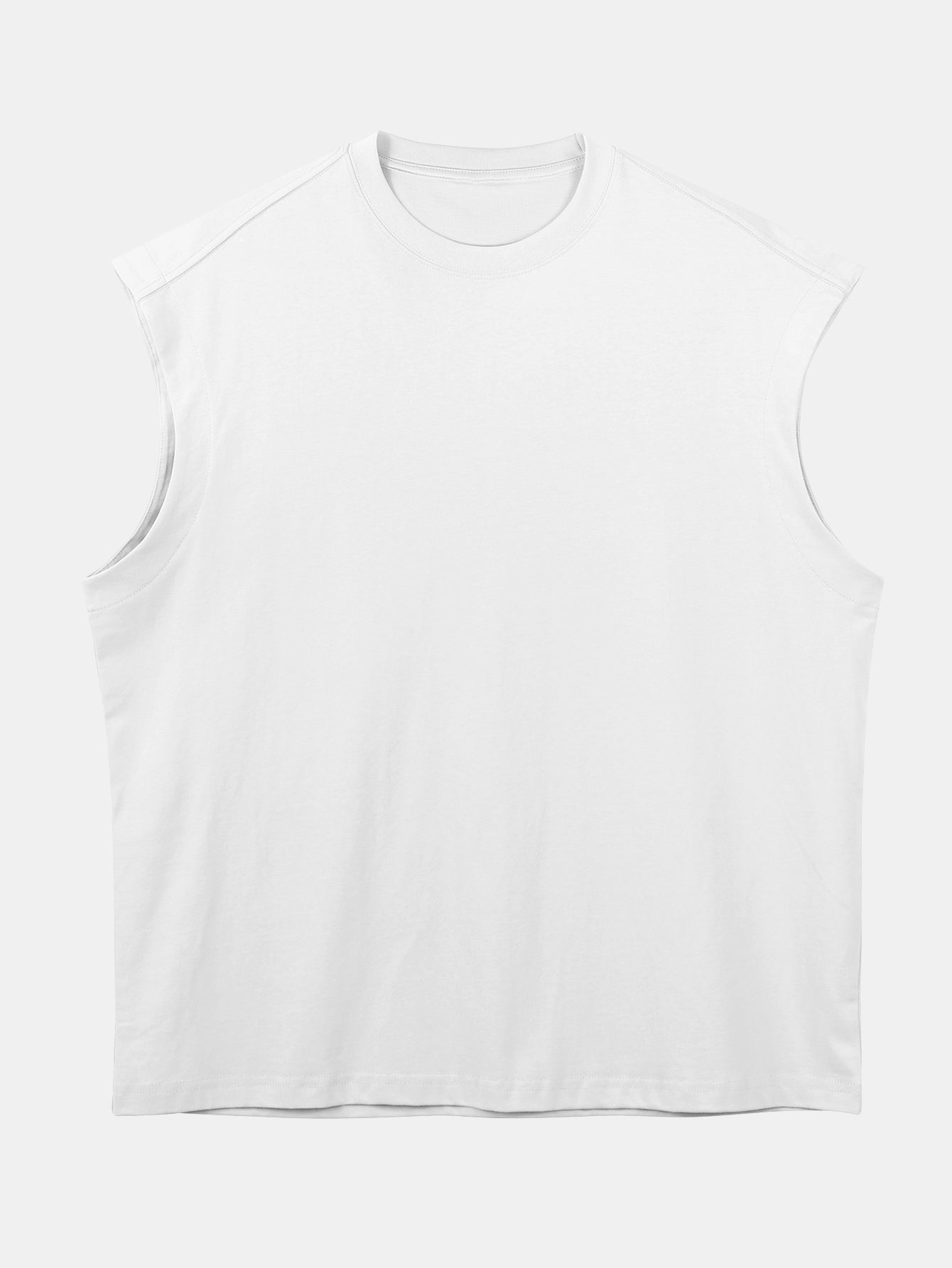 3 Pieces Relax Fit Cotton Drop Shoulder Sleeveless T-Shirts