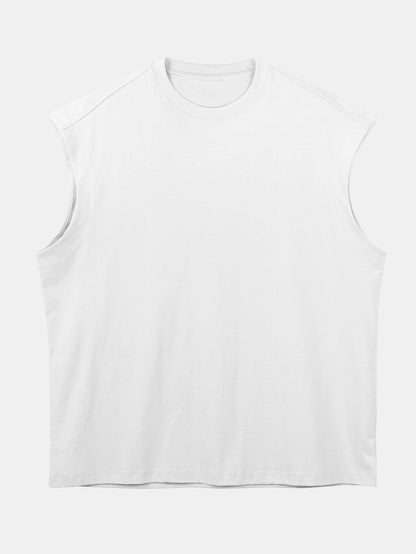 3 Pieces Relax Fit Cotton Drop Shoulder Sleeveless T-Shirts