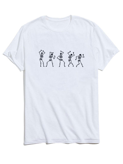 Dancing Skeleton Print T-Shirt