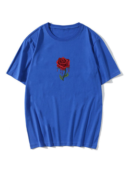 Drip Rose Print T-Shirt